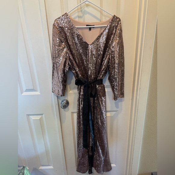 Lane Bryant Evening Attire Dress - Rose Gold Sequins - Picture 1 of 9